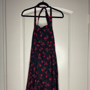 BLACK & RED HALTER DRESS